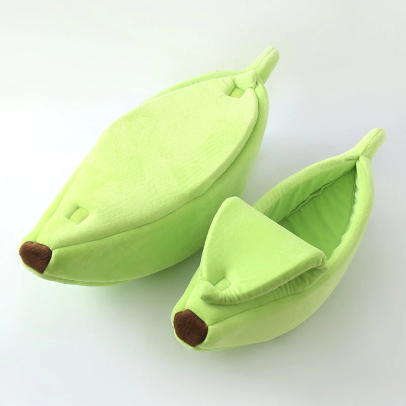 Banana Pet Bed – Funny Novelty Dog & Cat House with Cozy Cushion