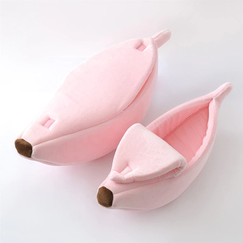 Banana Pet Bed – Funny Novelty Dog & Cat House with Cozy Cushion