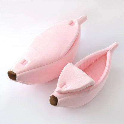 Banana Pet Bed – Funny Novelty Dog & Cat House with Cozy Cushion